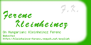 ferenc kleinheincz business card